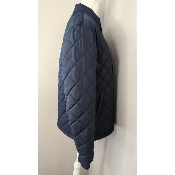 Banana Republic Mens Medium Quilted Jacket Navy Preppy Lightweight - Picture 5 of 9